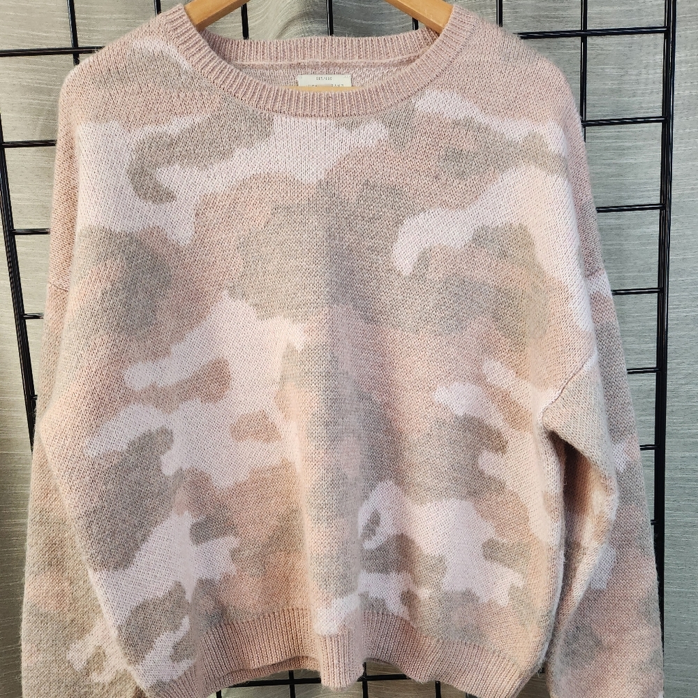 Lucky Brand XL camo wool blend sweater